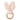 Crinkle Bunny Ears Wooden Ring Teething Toy for Baby (Pink)